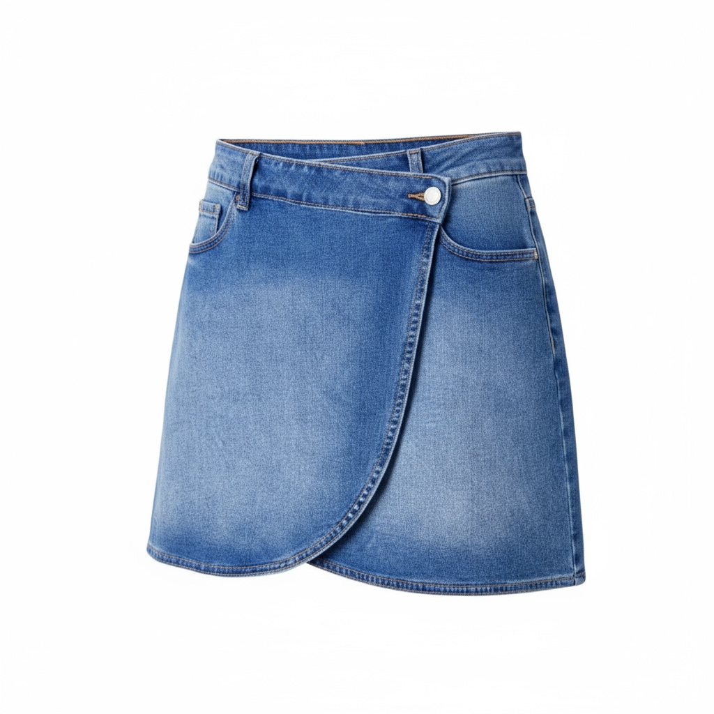 Wrap Denim Skirt