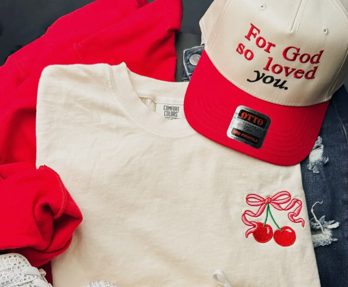 Embroidered Cherry Graphic