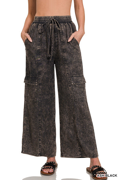 Ash Black Wide Leg Pant