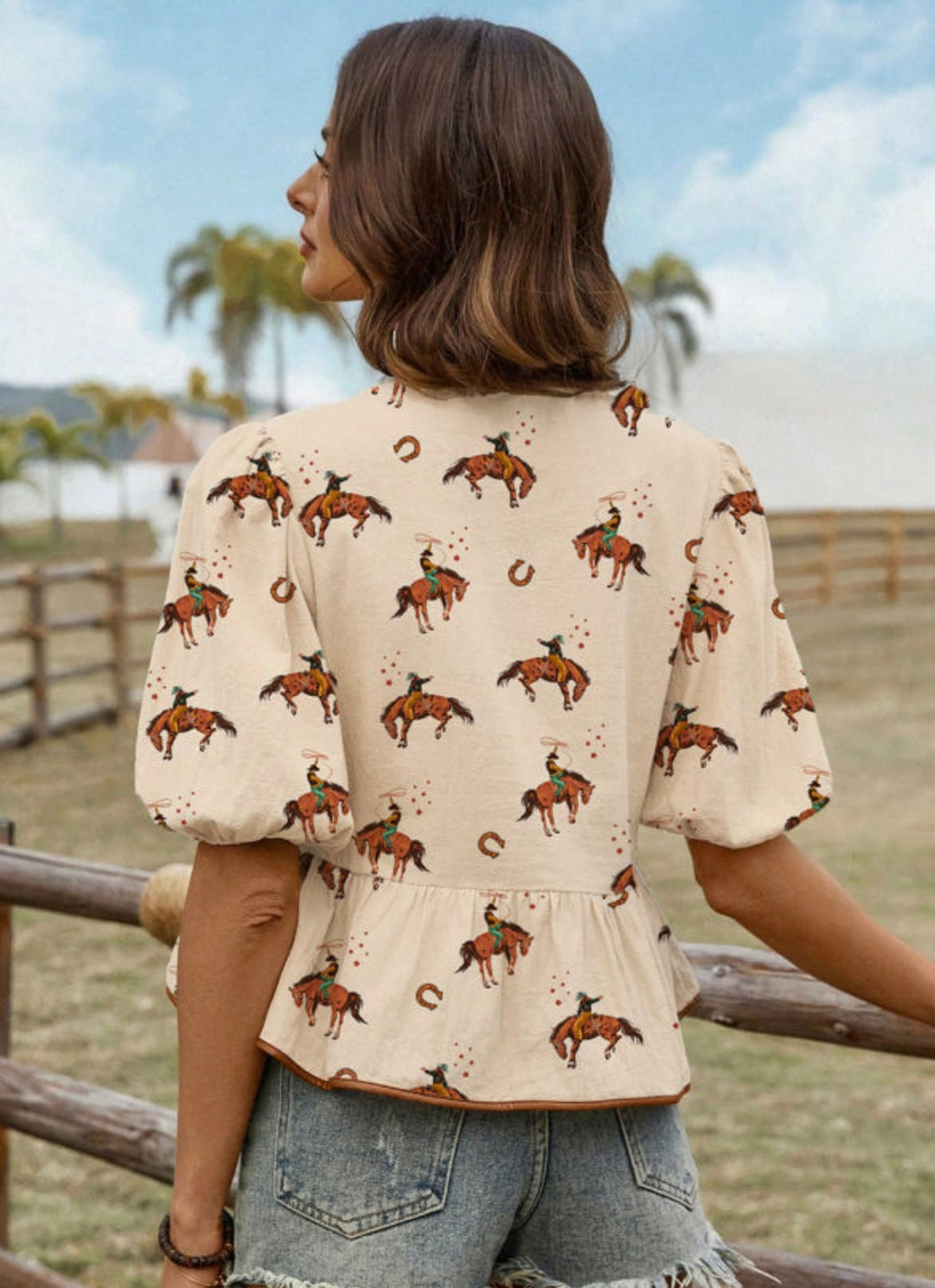 Cowboy Tie Front Top