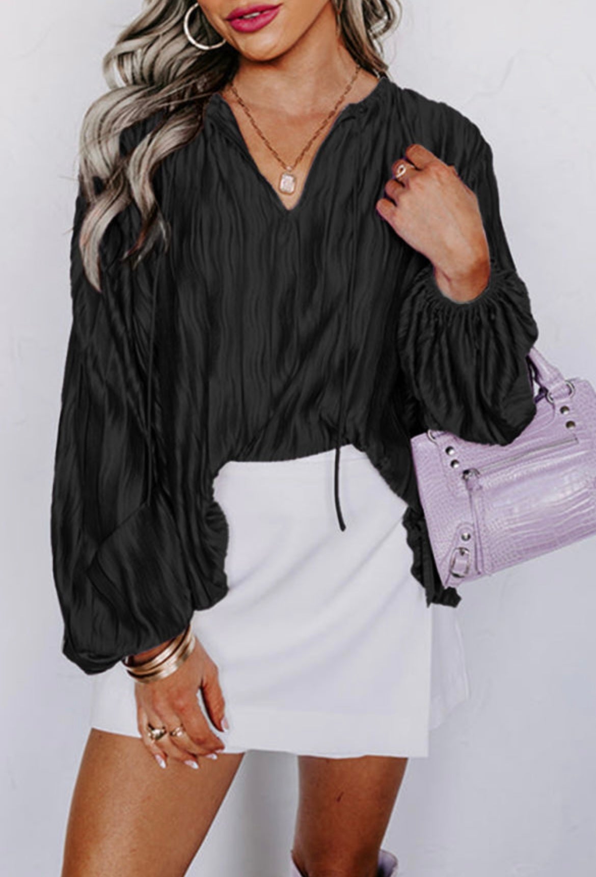 Crinkled Bubble Blouse was $34