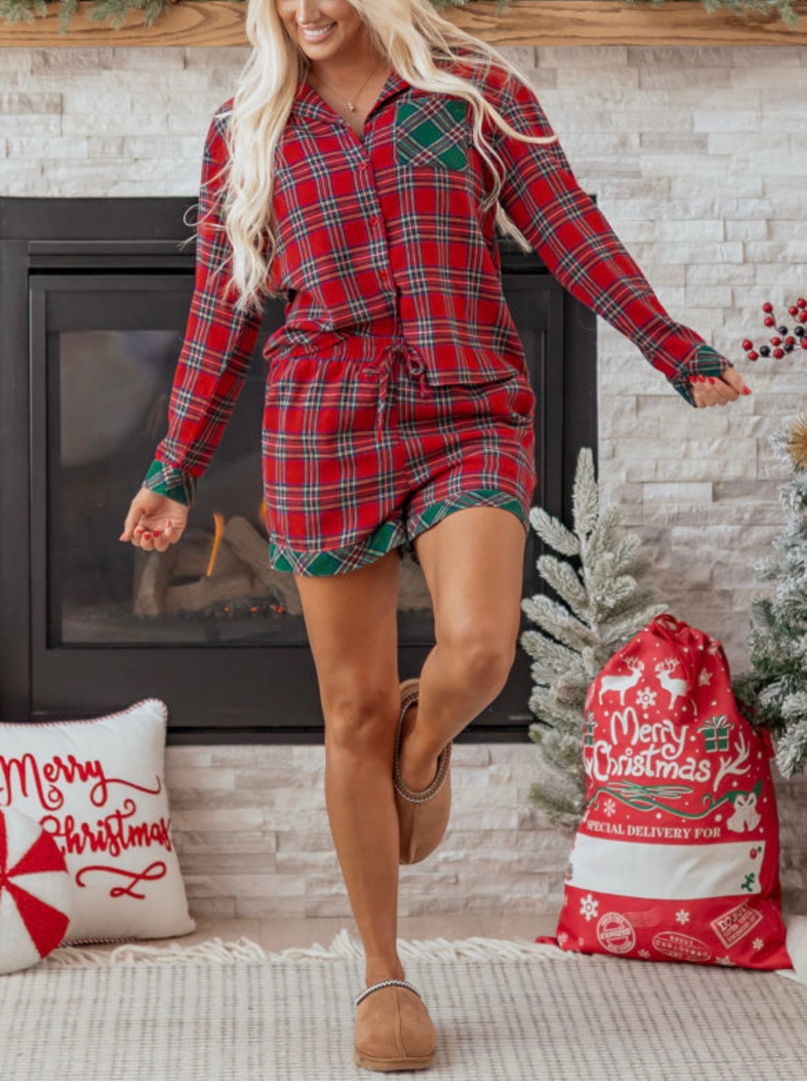 Red Plaid Short