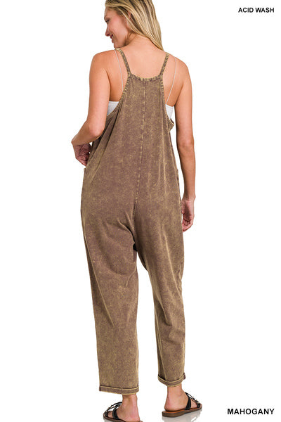 Brown Mineral Wash Jumpsuit