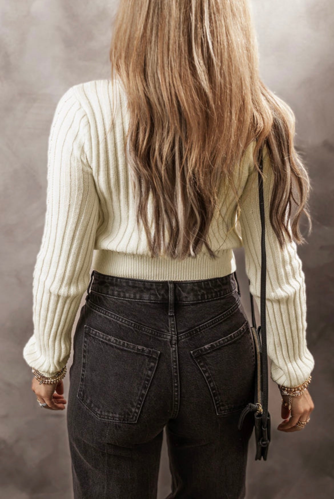White Cable Knit Cropped Sweater was $39