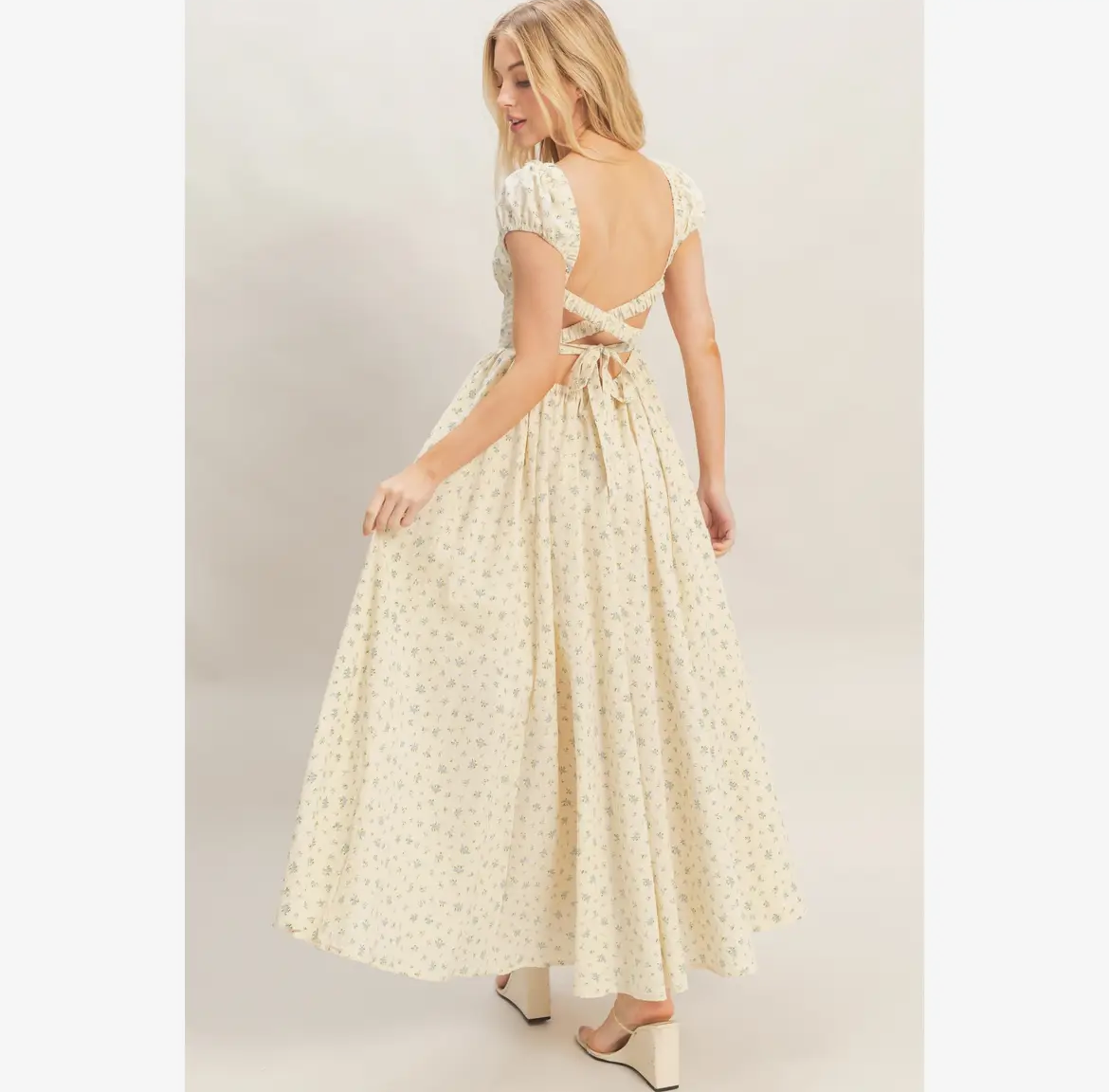 Backless Floral Dress