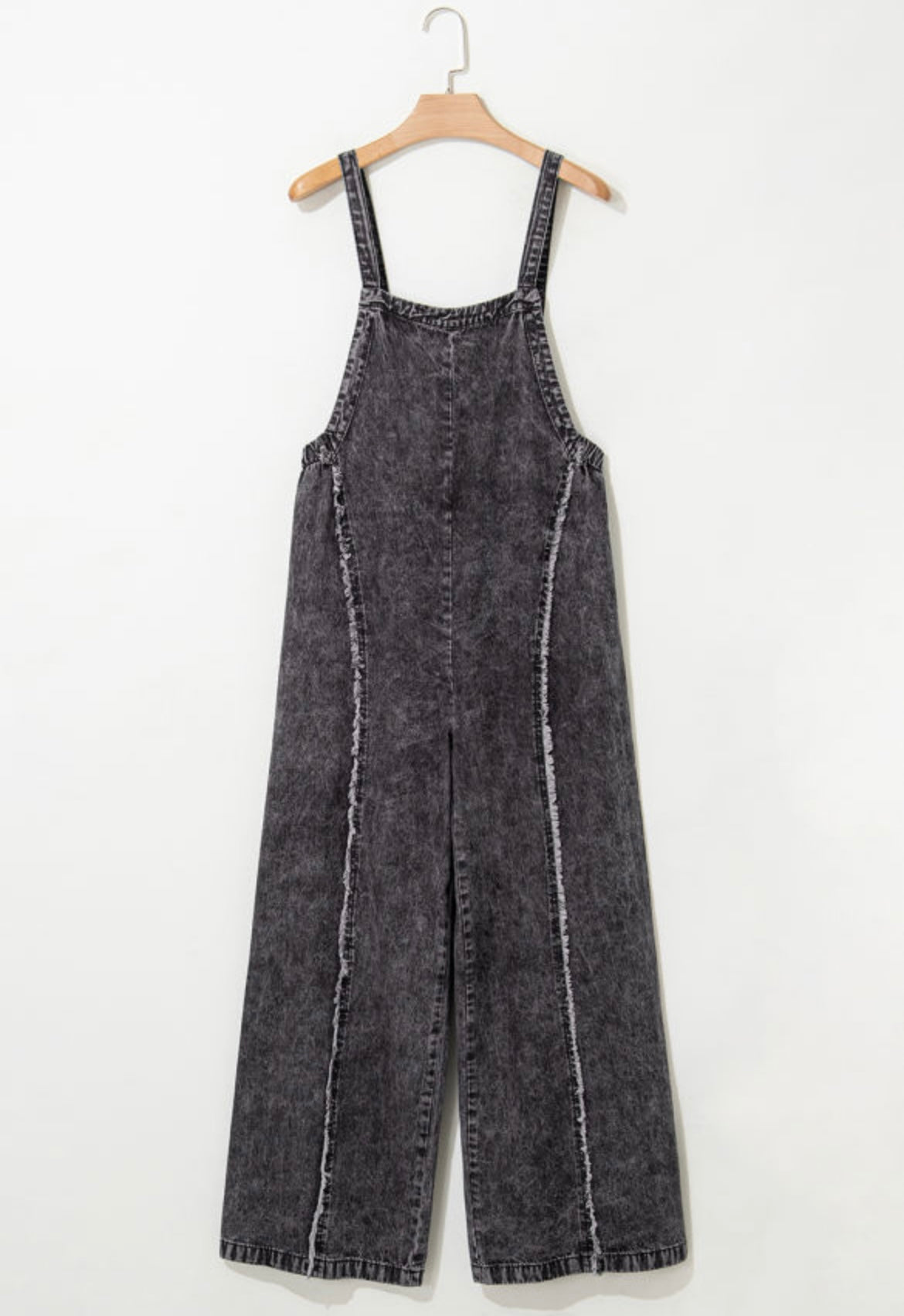 Charcoal Mineral Washed Denim Jumpsuit