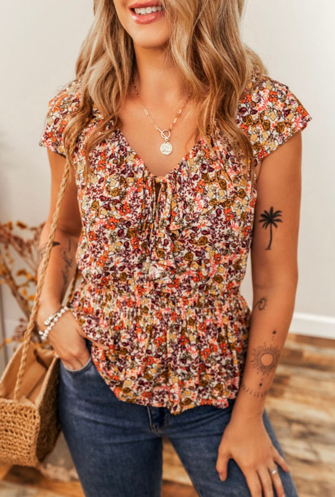 Floral Peplum Blouse