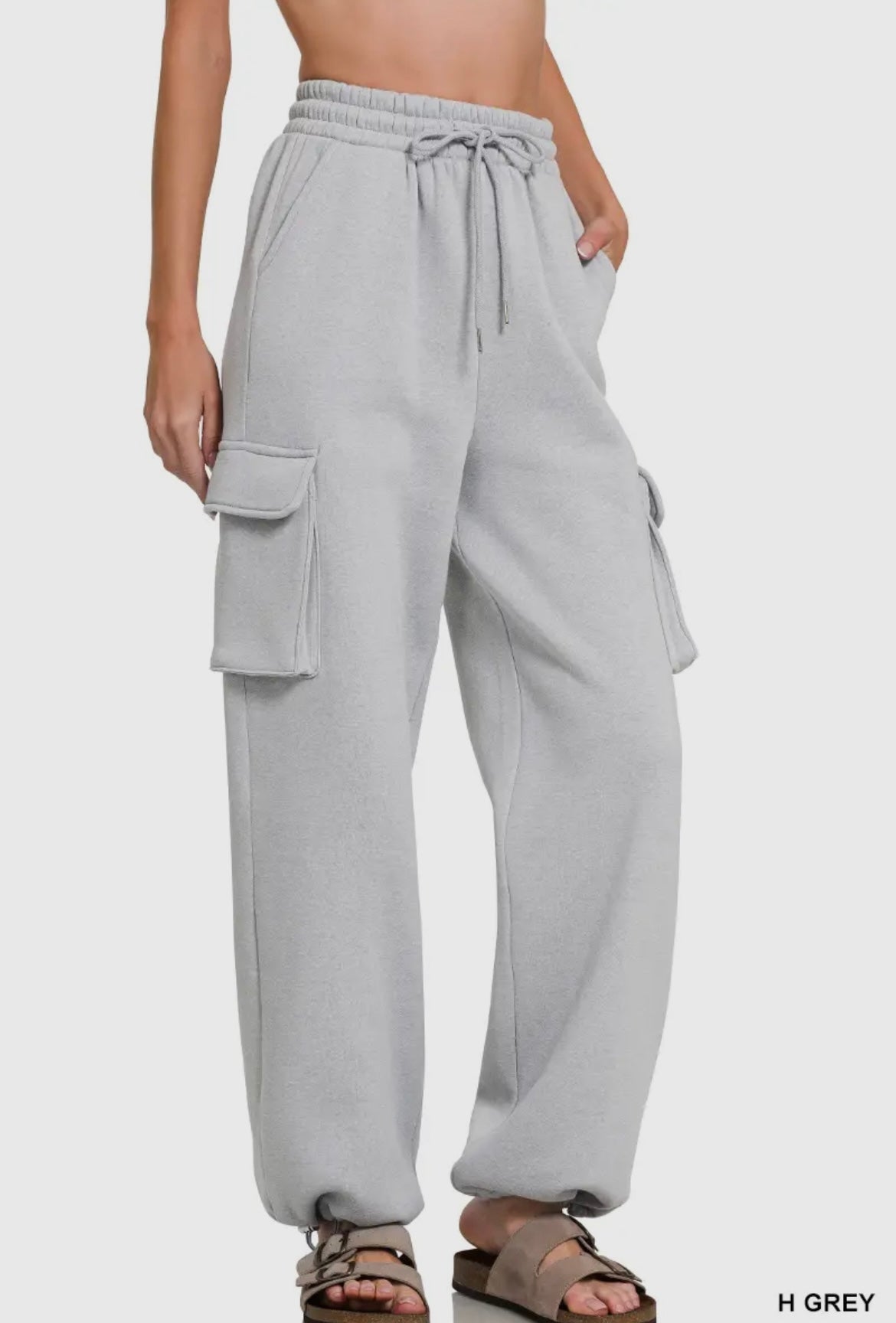 Heather Gray Convertible Cargo Sweatpants was $44