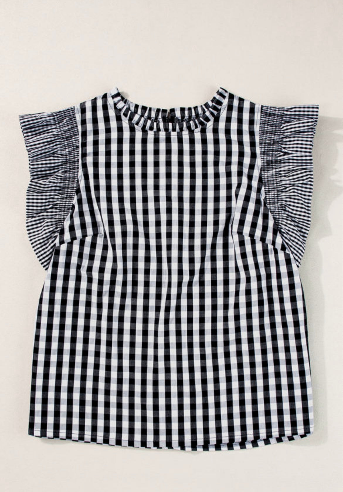 Gingham Ruffle Sleeve