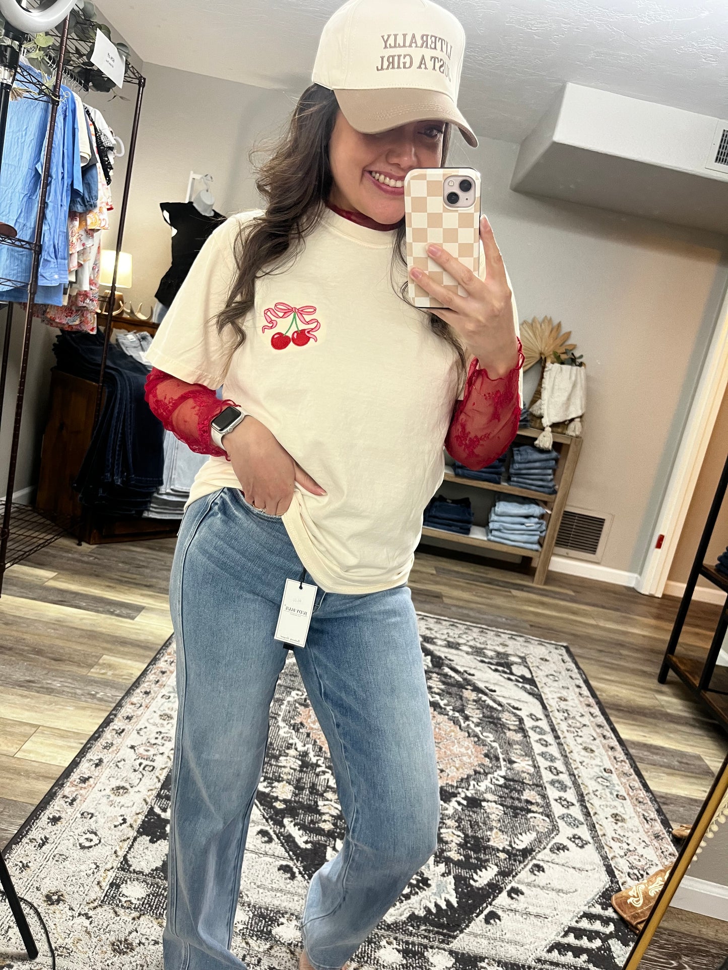 Embroidered Cherry Graphic