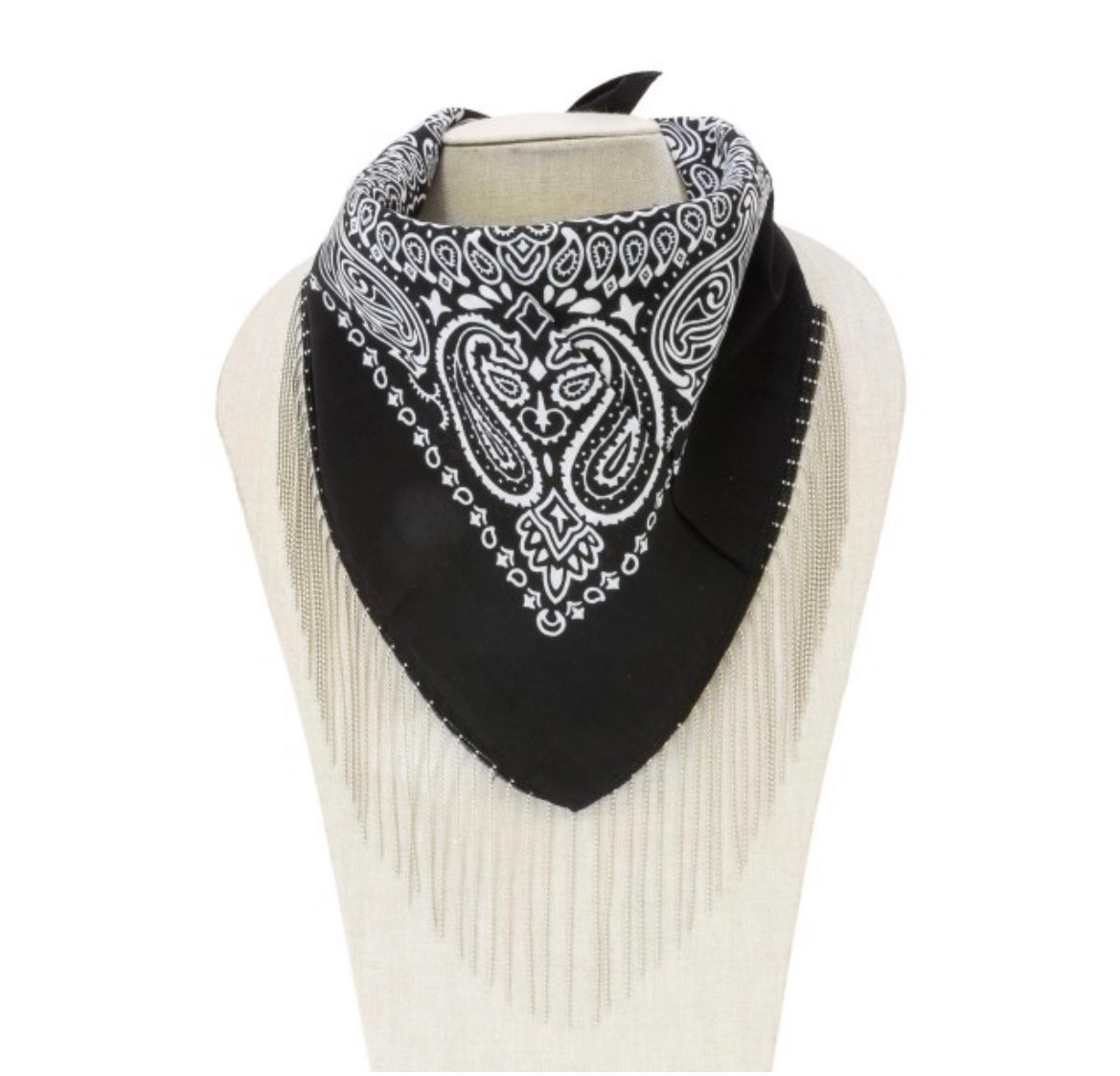 Black Fringe Bandana