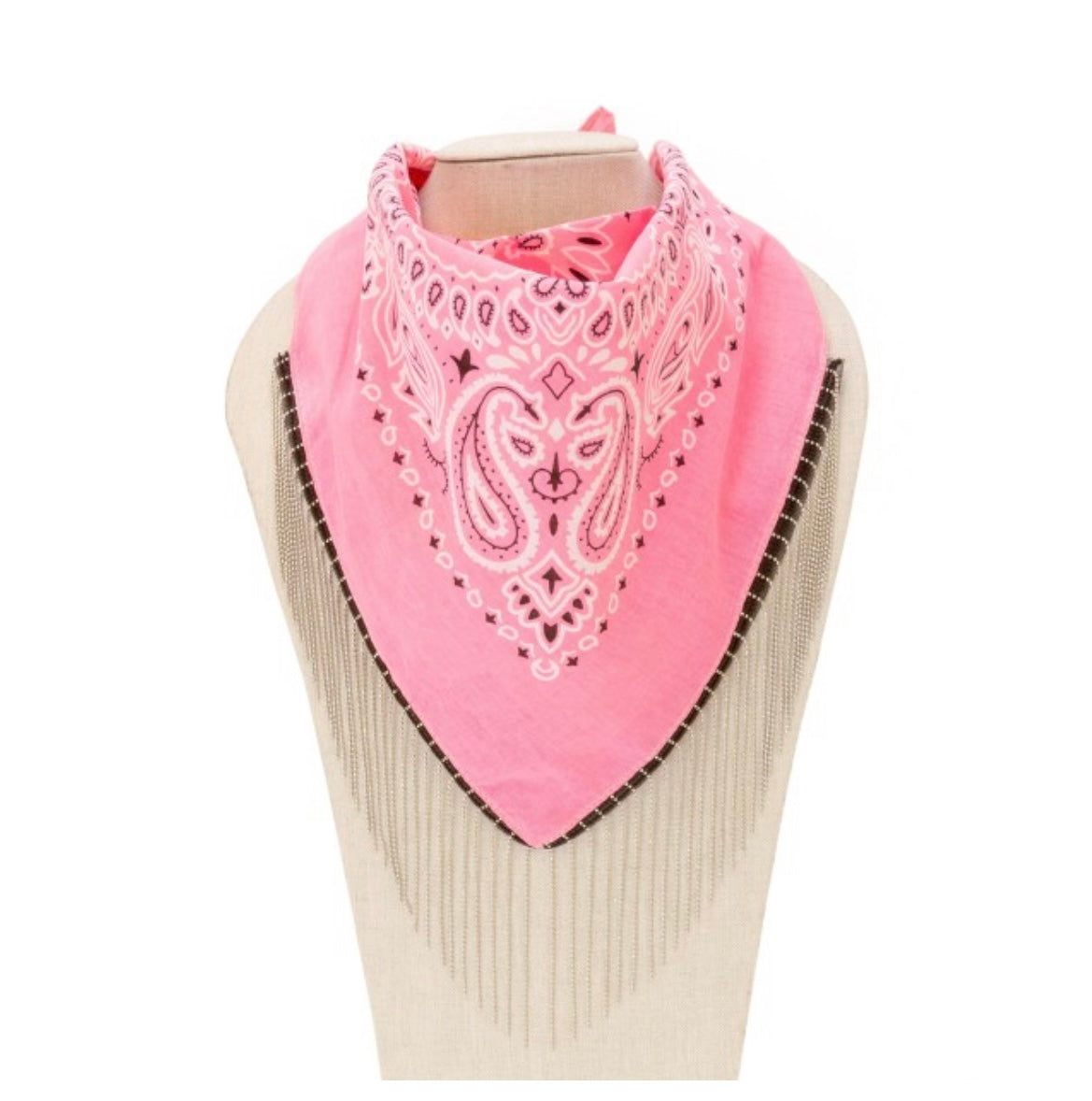 Pink Fringe Bandana