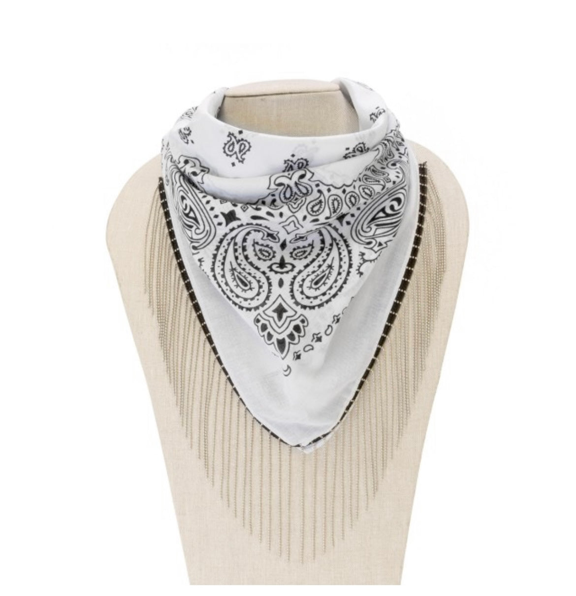White Fringe Bandana