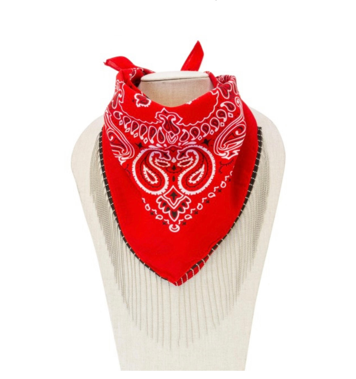 Red Fringe Bandana