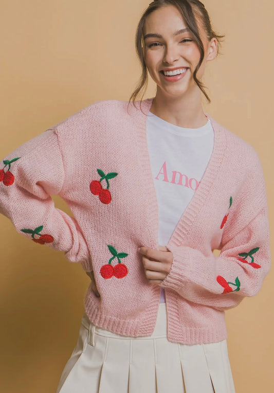 Pink Cherry Cardi