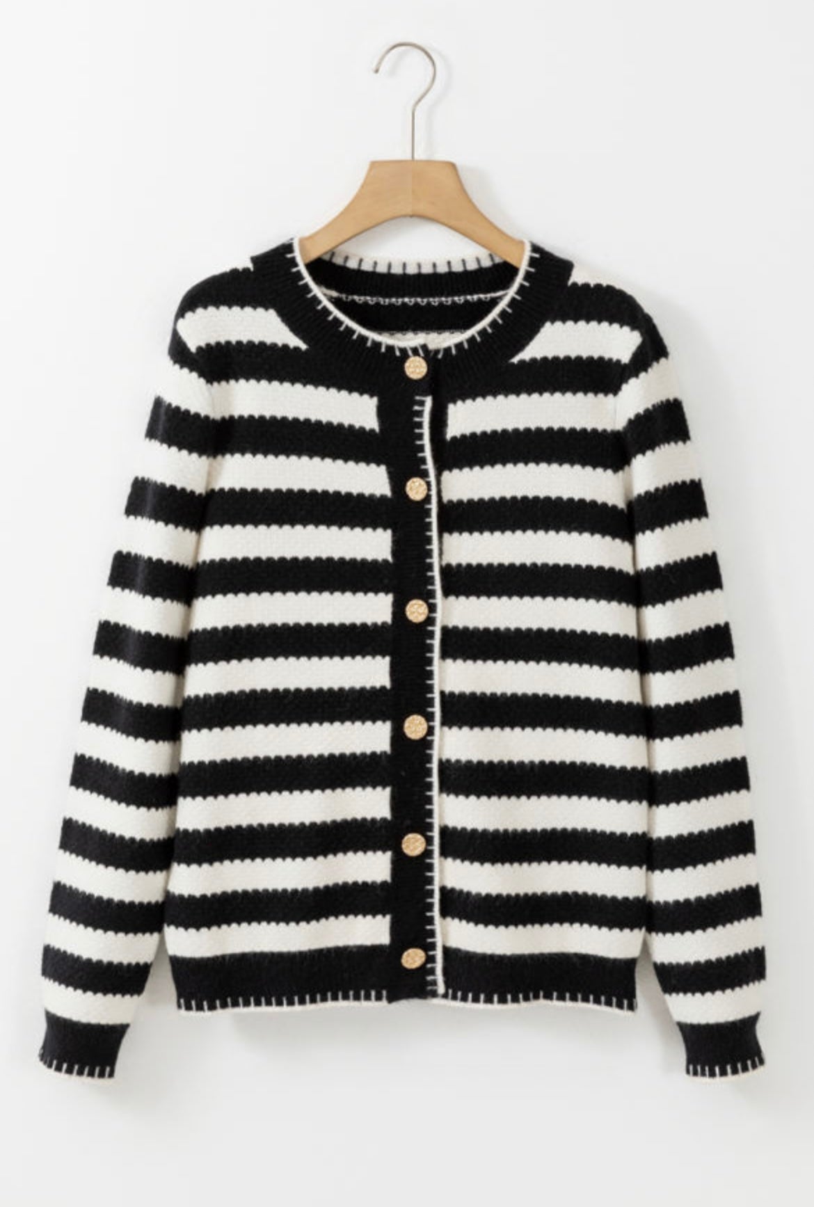 Striped Button Cardigan