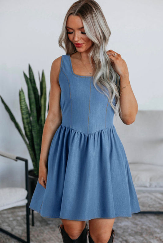 Medium Wash Denim Dress