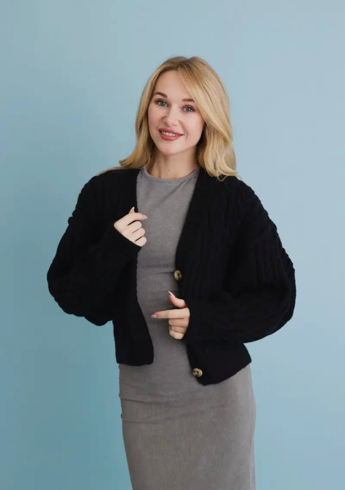 Black Chunky Knit Cardigan