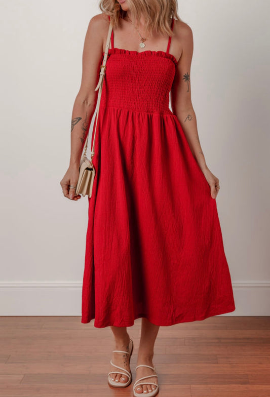 Red Smocked Dress