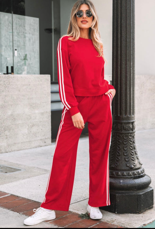 Red Stripe Sweatpants