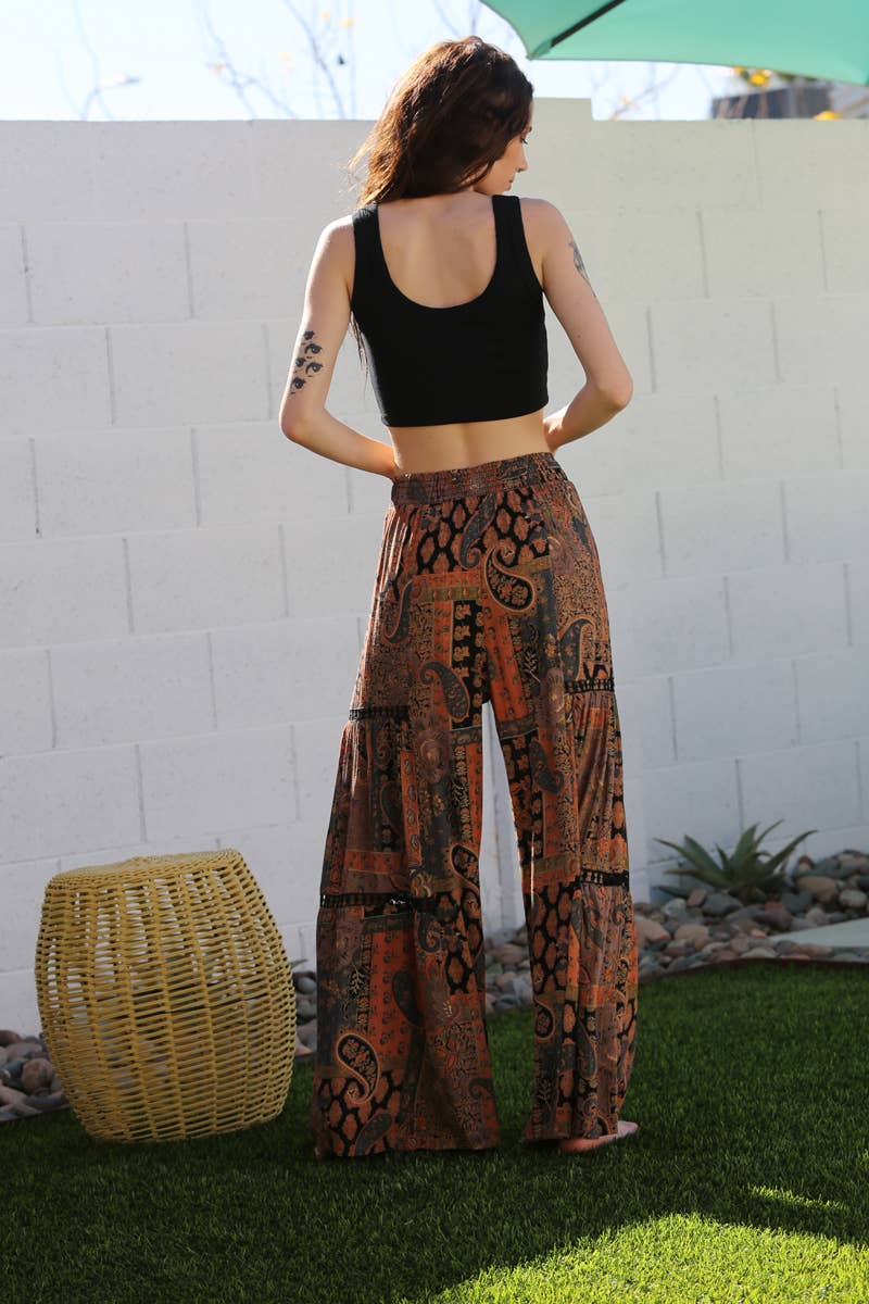 Black Paisley Polazzo Pant