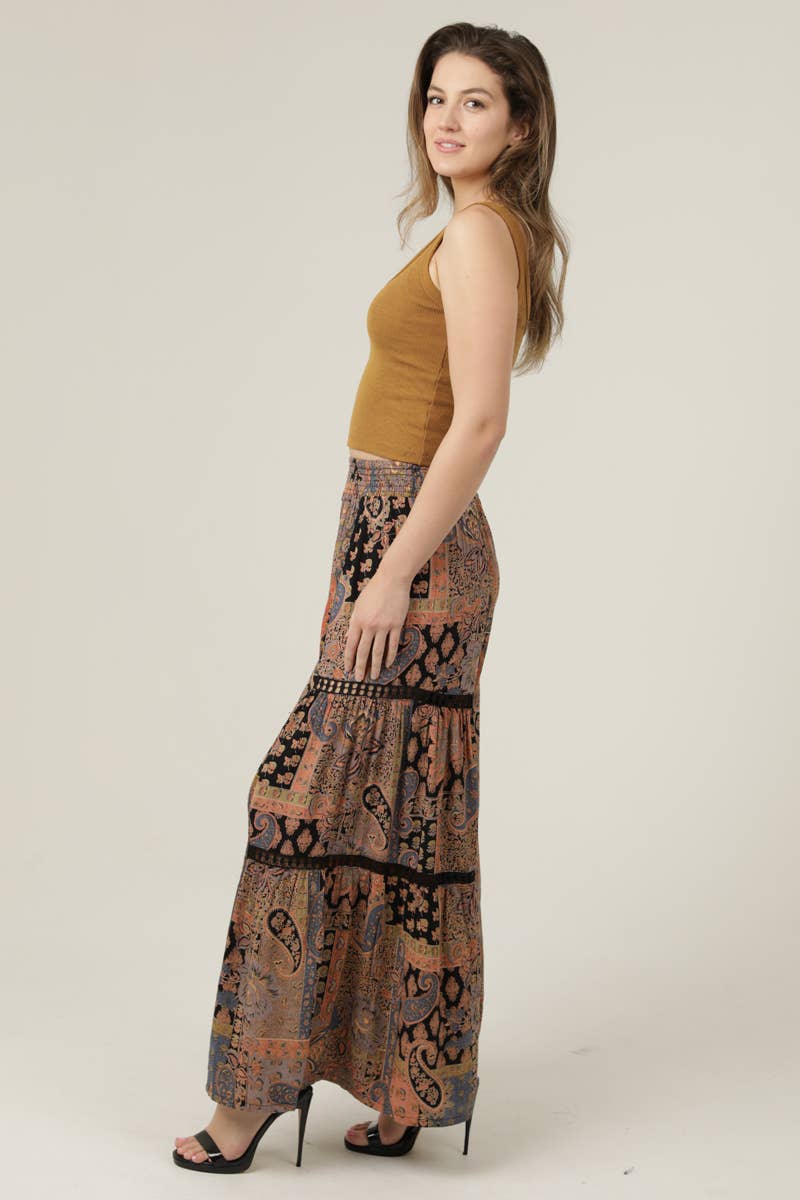 Black Paisley Polazzo Pant