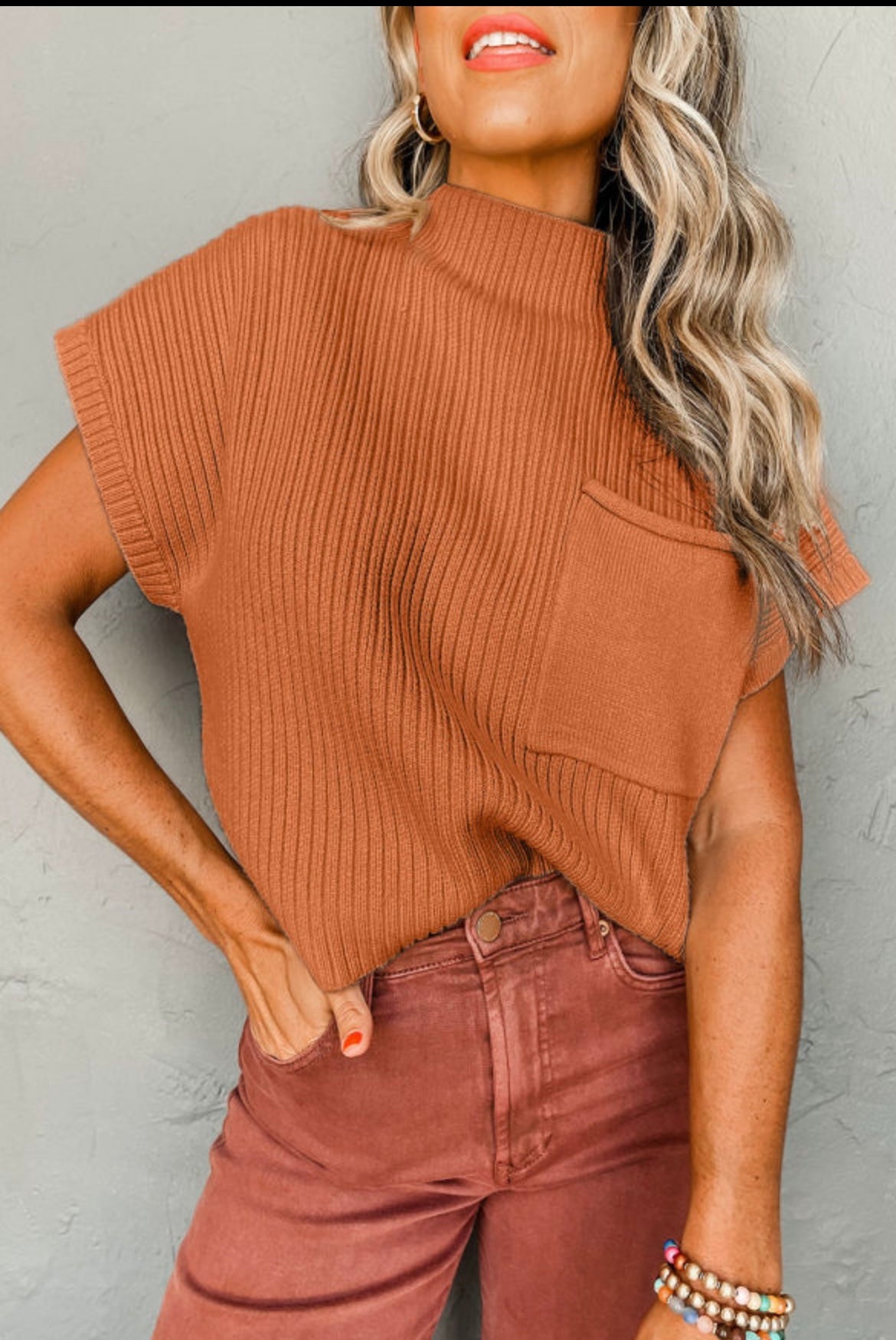 Pumpkin Short Sleeve Sweater