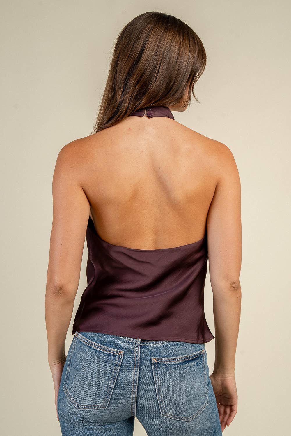 Cocoa Satin Halter