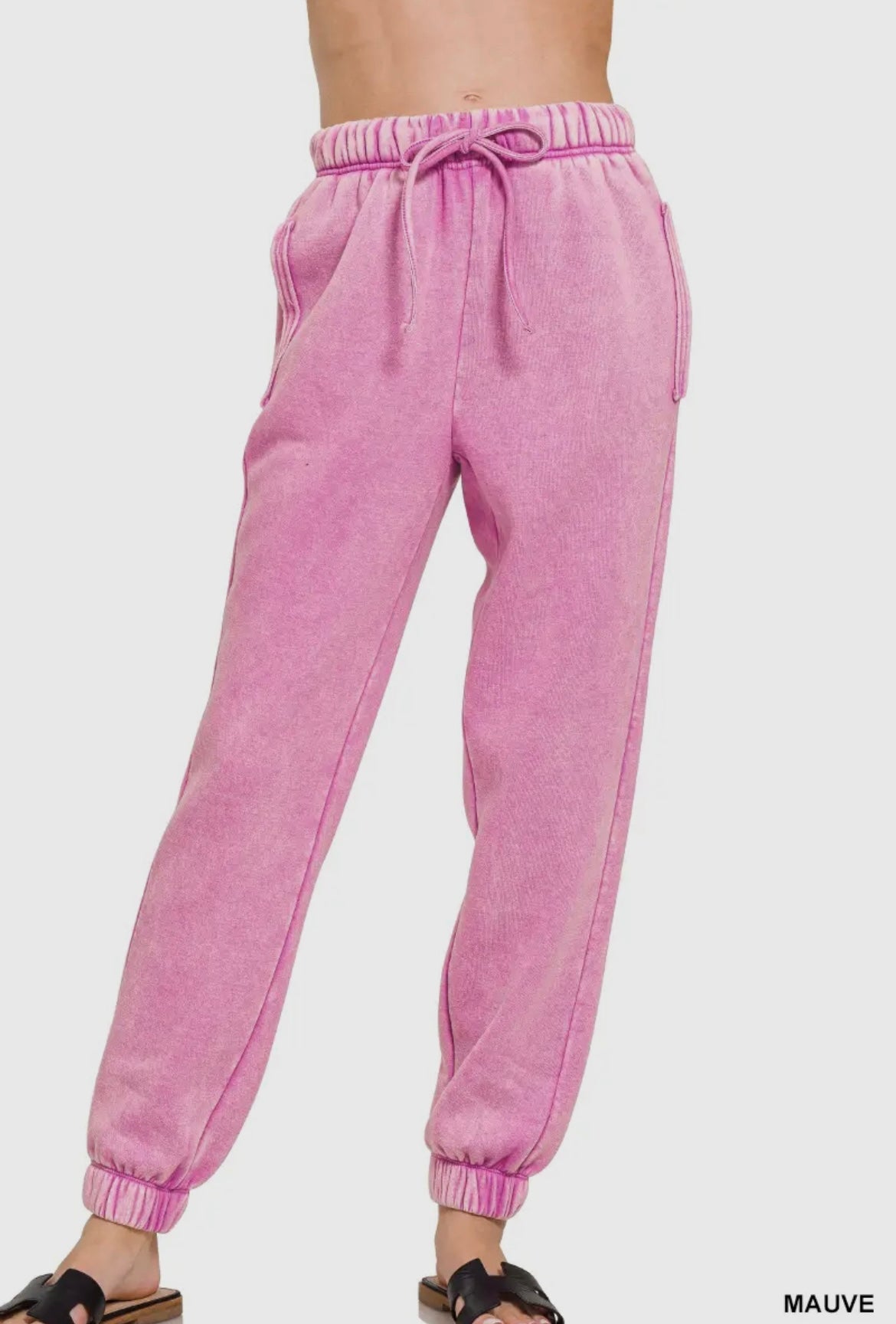 Mauve Mineral Wash Sweatpant