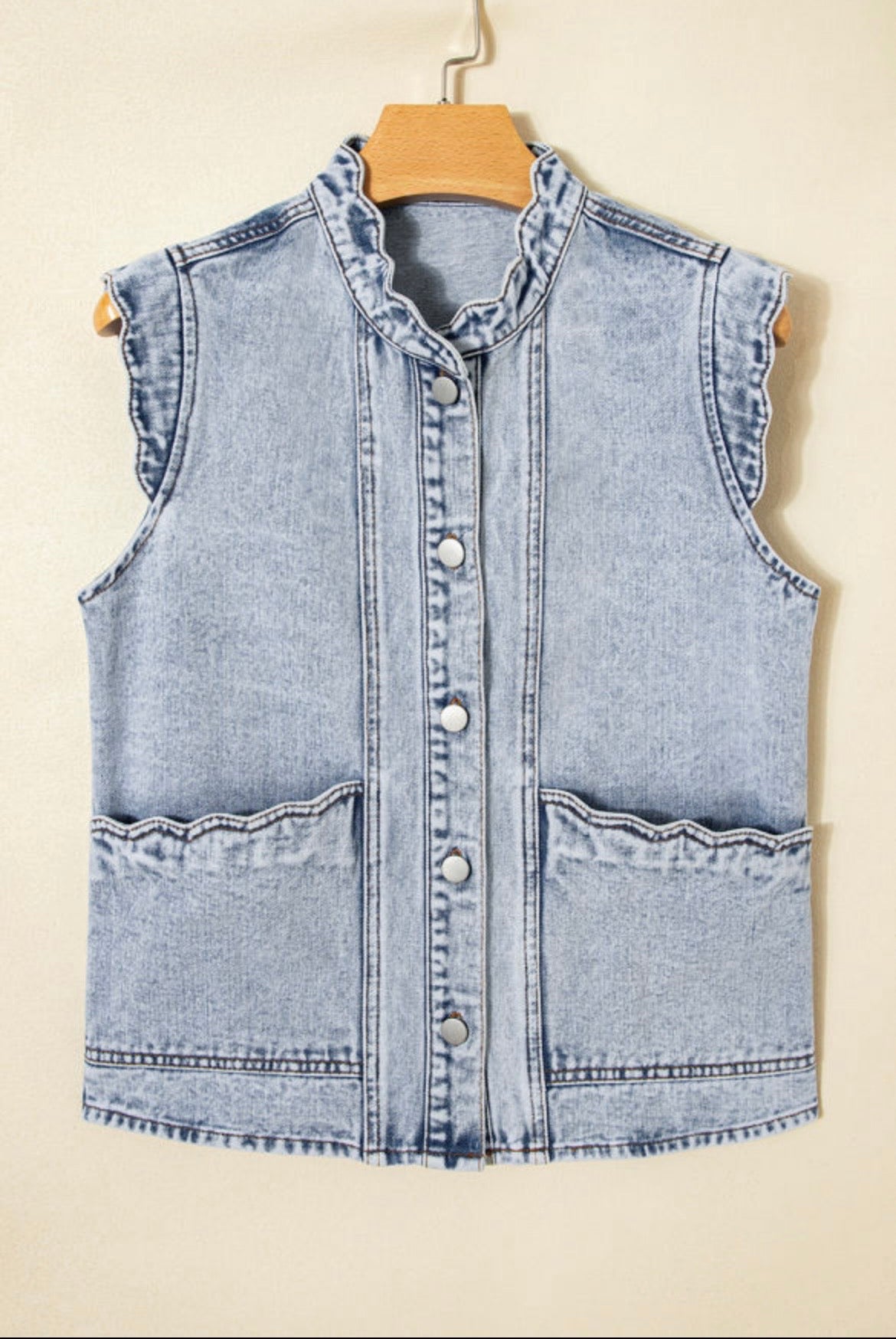 Frilly Denim Vest