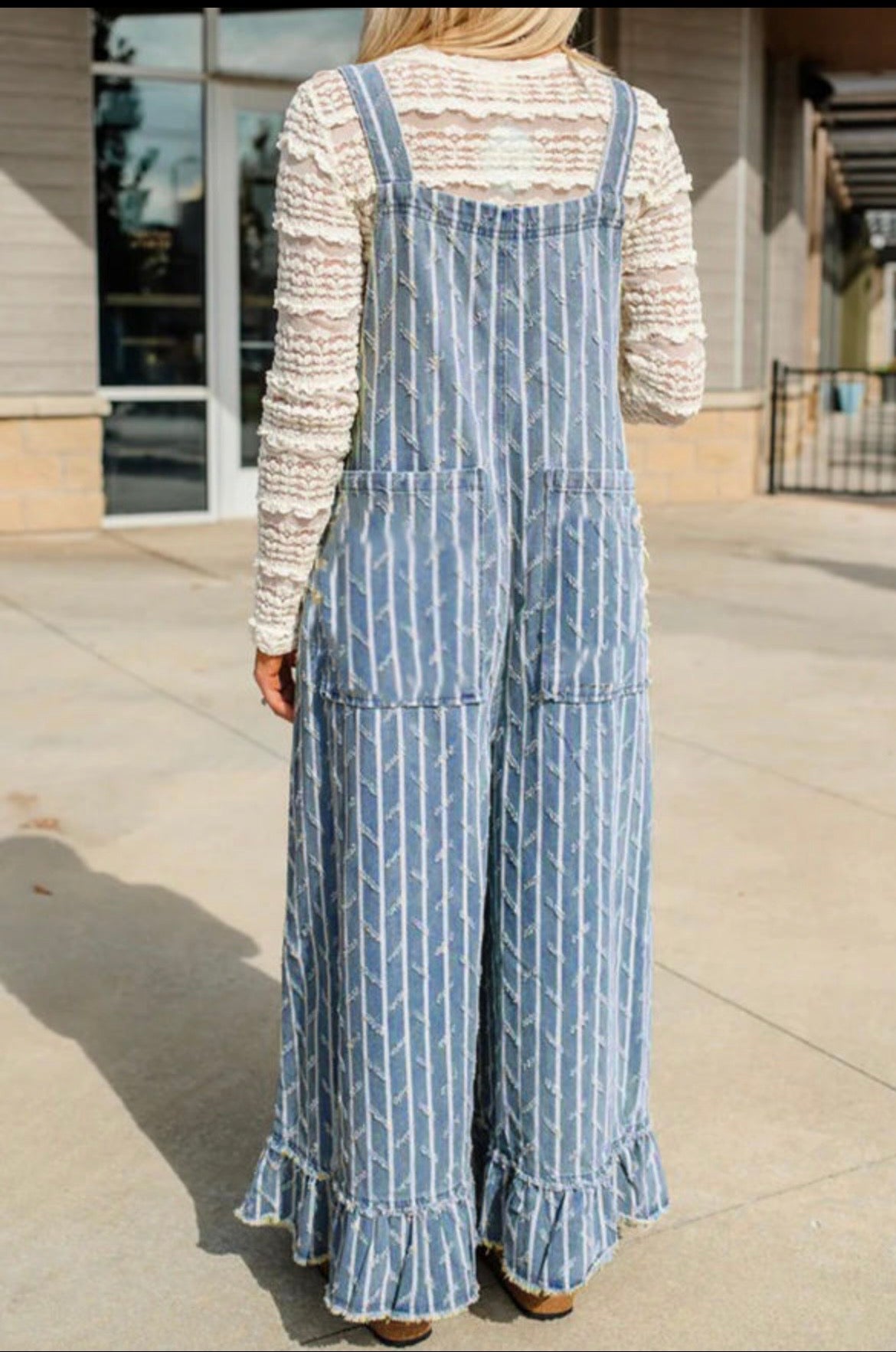 Distressed Denim Jumpsuit