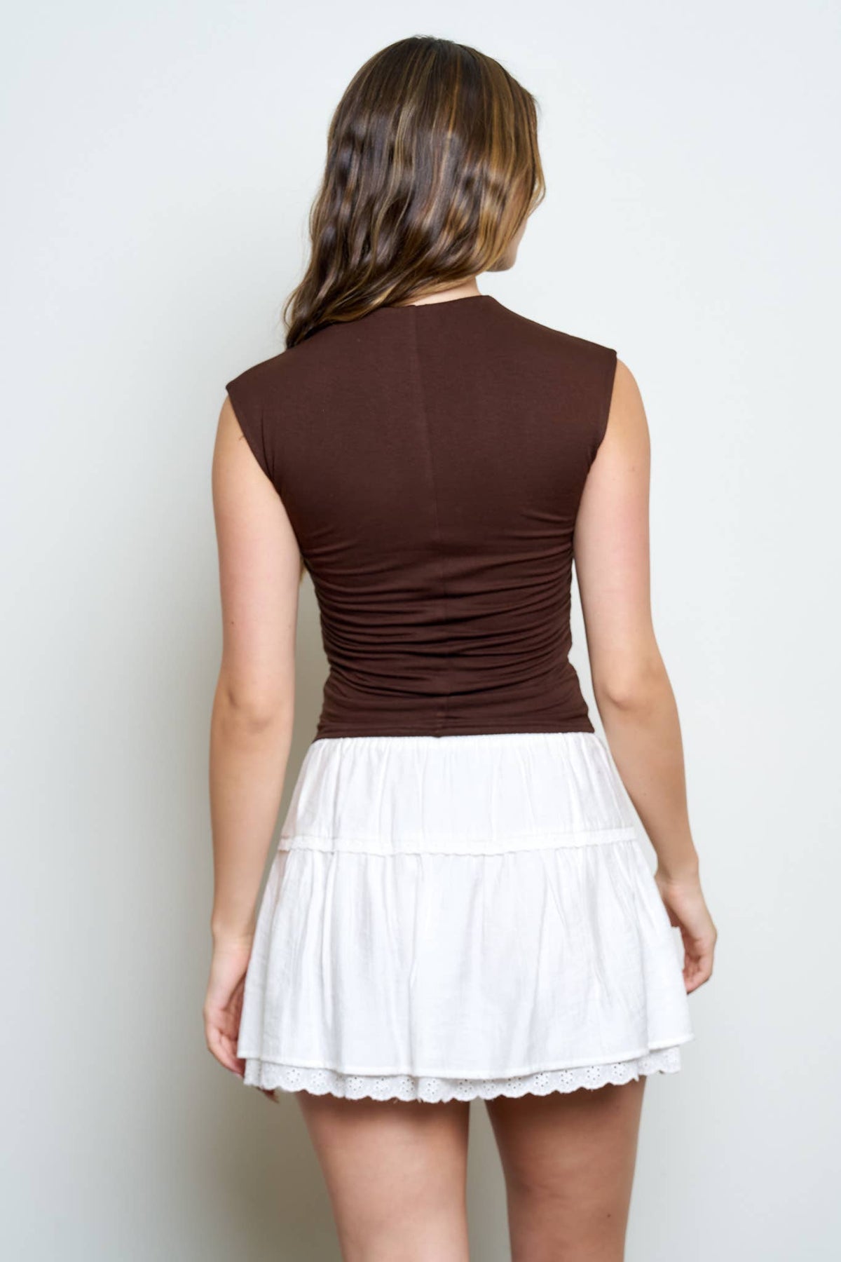 Chocolate Funnel Neck Top
