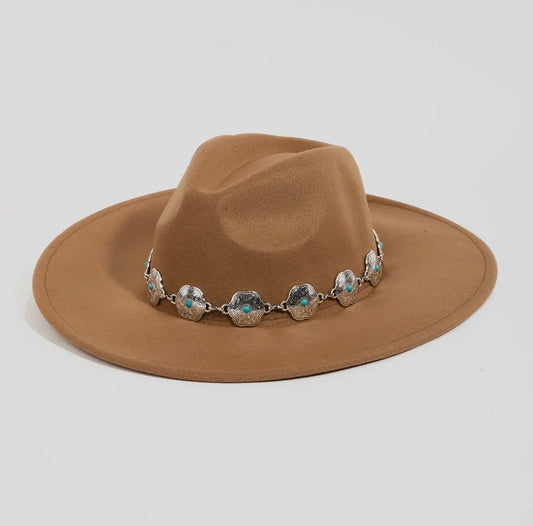 Brown Conch Turquoise Hat