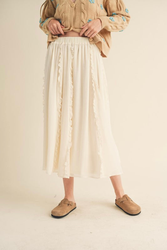 Cream Midi Skirt