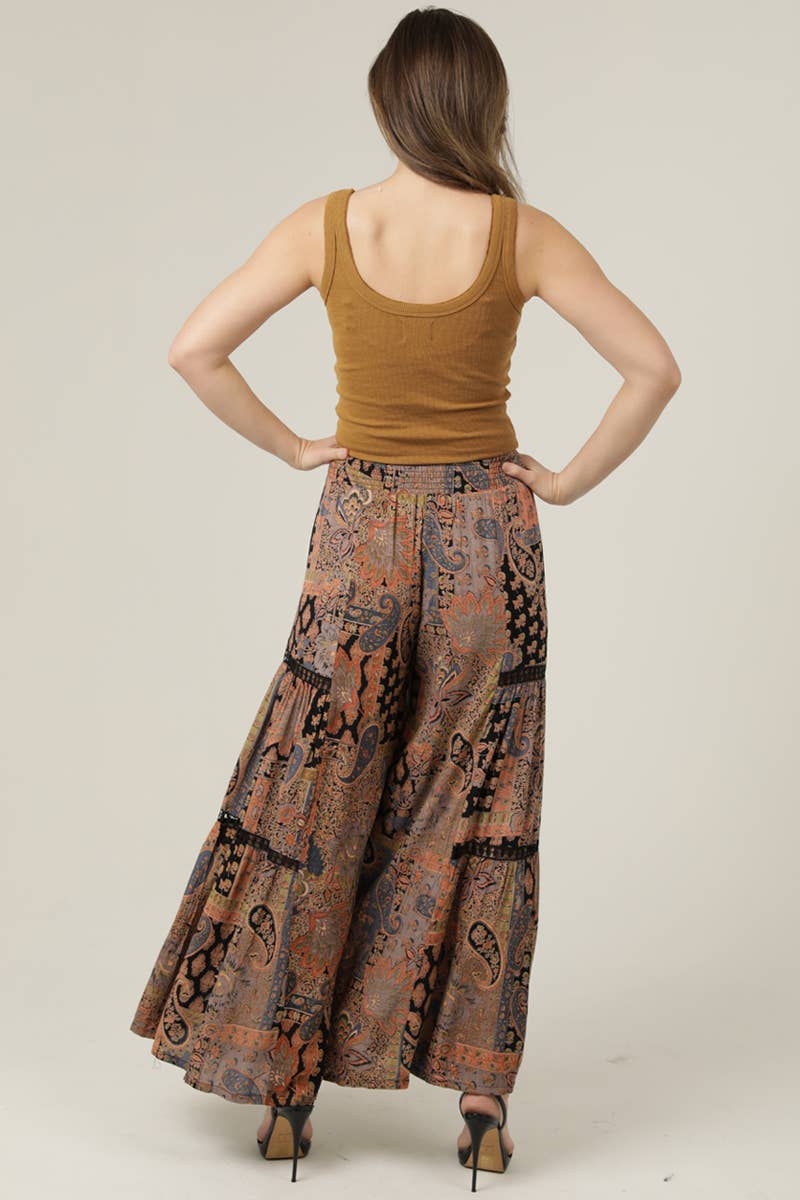 Black Paisley Polazzo Pant