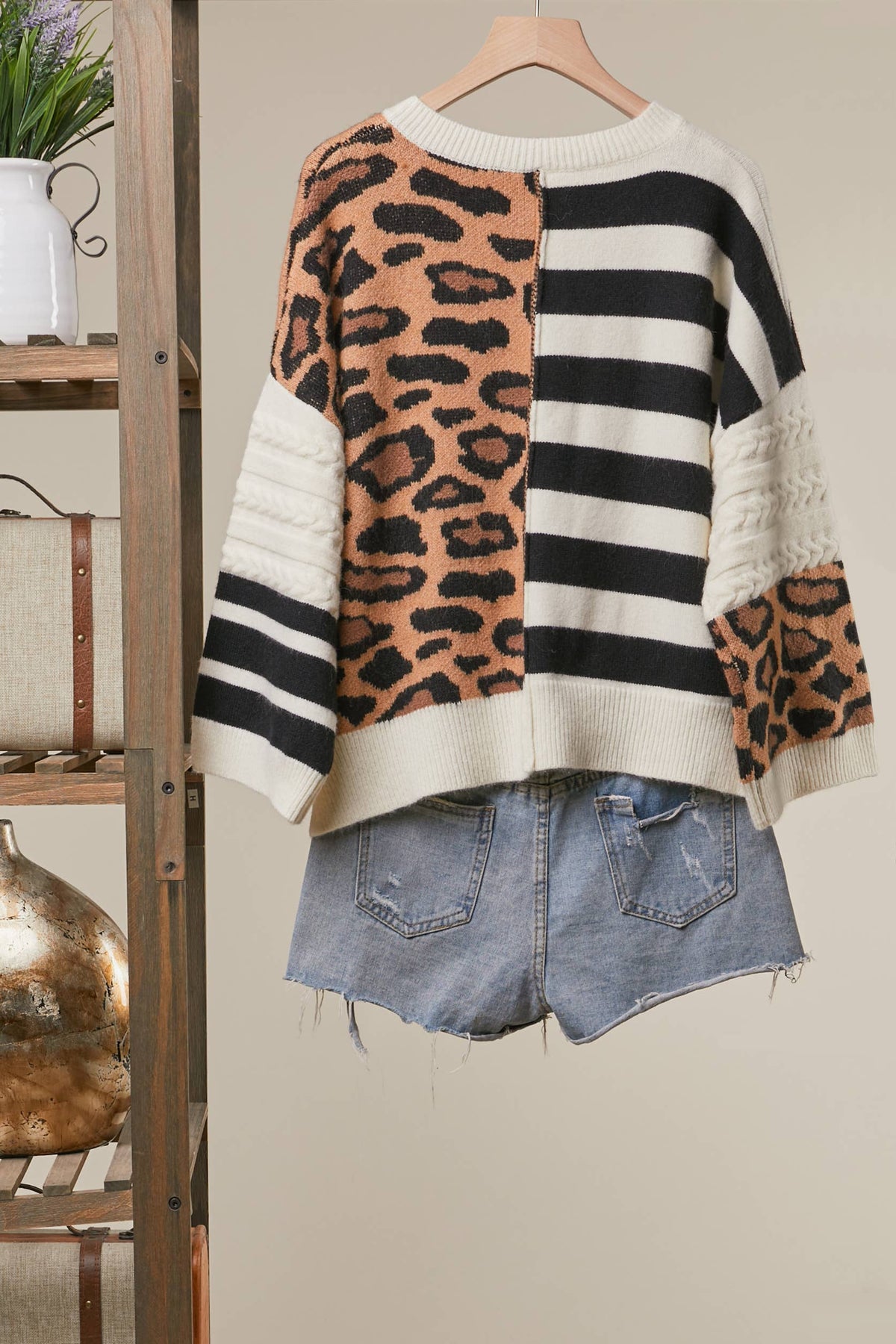 Leopard and Stripe Cardigan