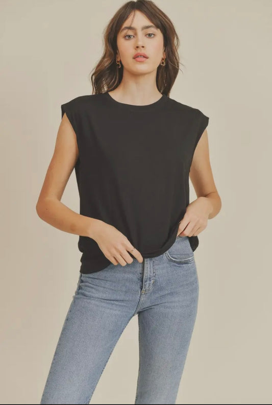 Black Cap Sleeve Tee