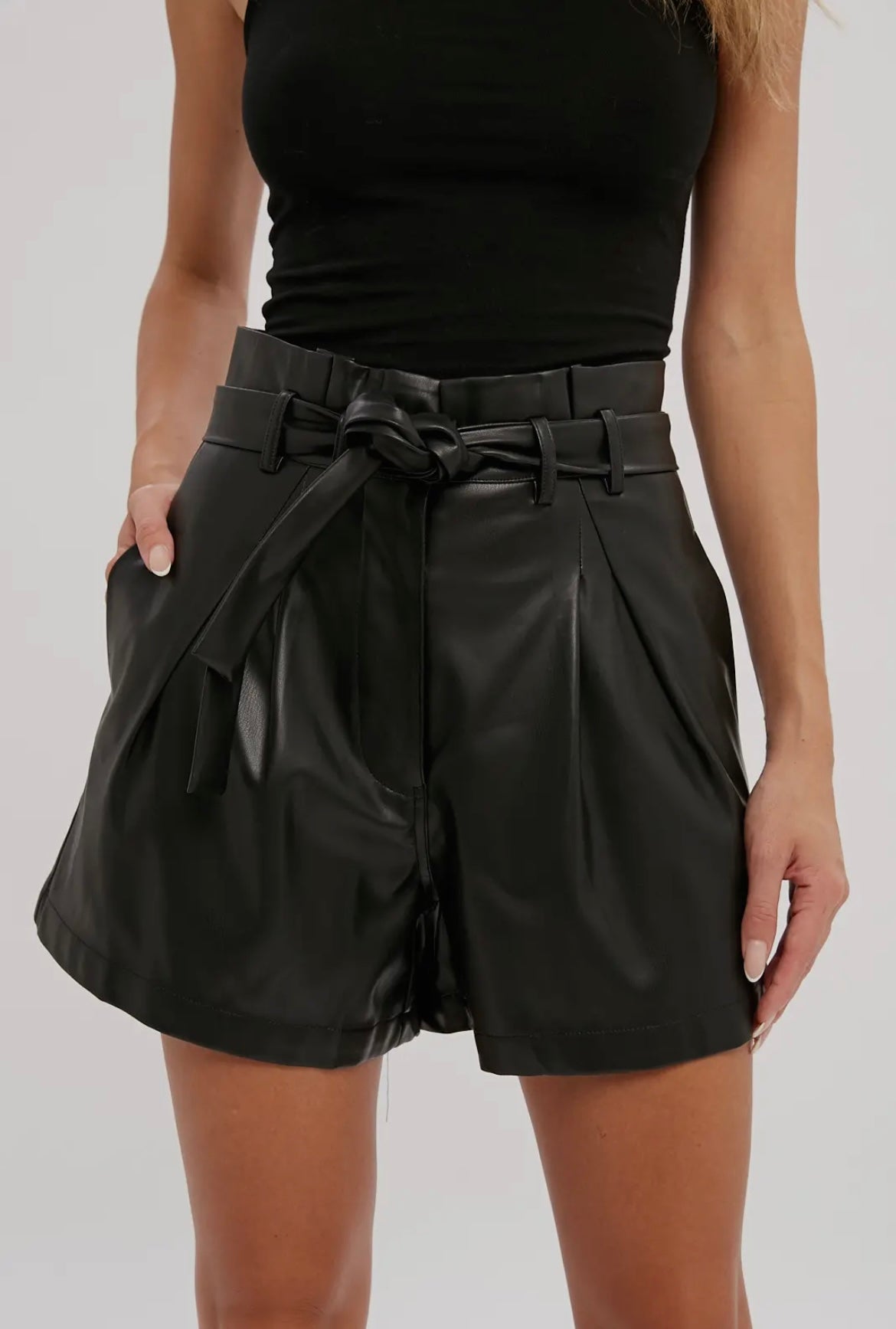 Black Leather Shorts