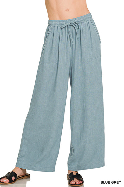 Dusty Blue Linen Pant