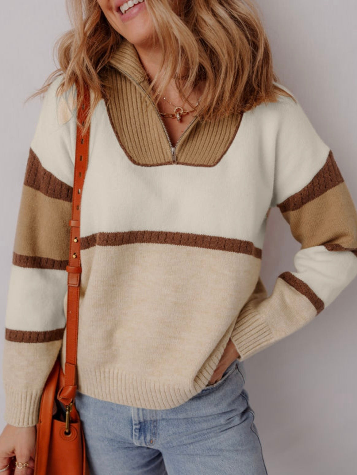 Neutral Collared Sweater