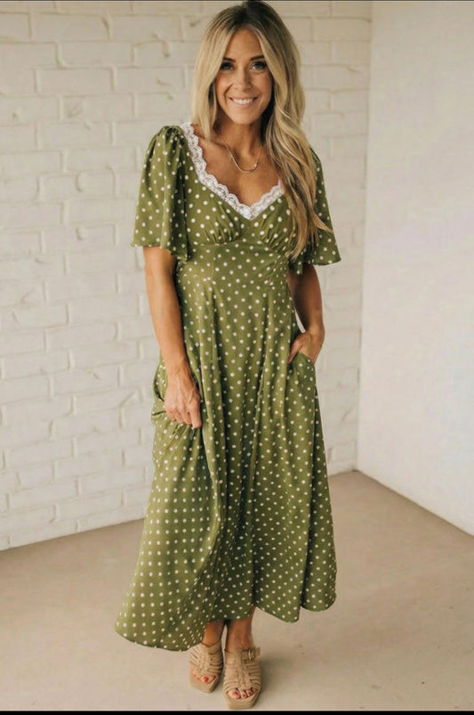 Green Polka Dot Dress