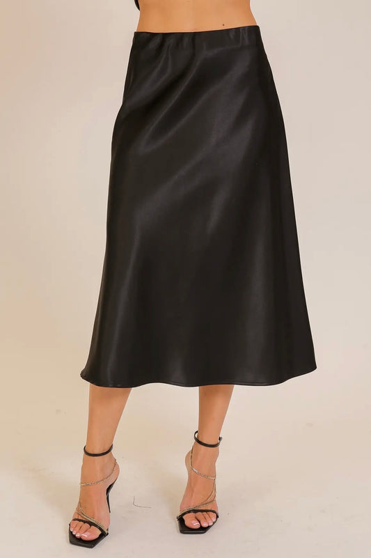 Black Satin Skirt