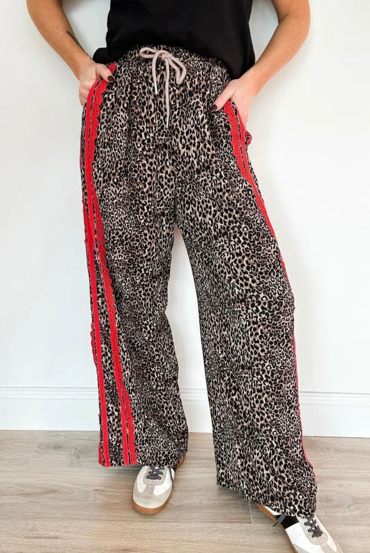 Leopard Print Drawstring Pant