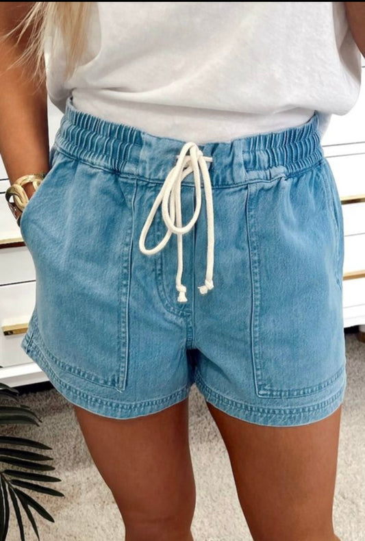 Denim Drawstring Short