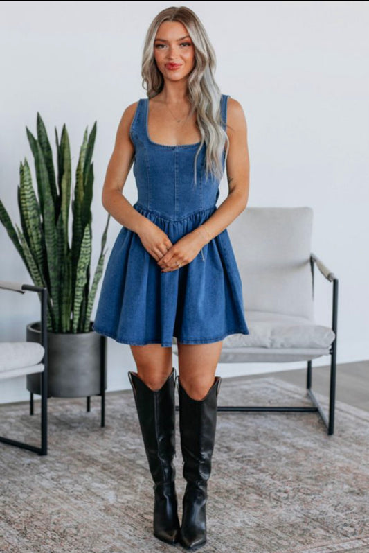 Dark Wash Denim Dress