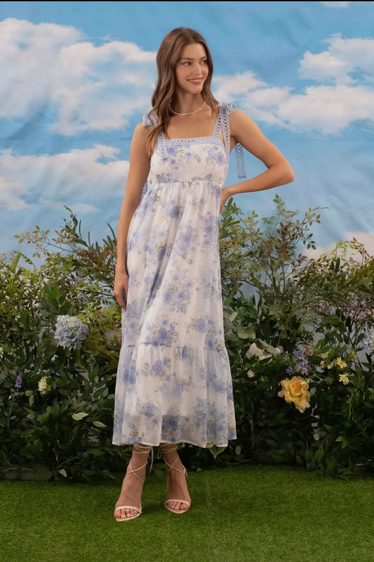 Blue Floral Maxi Dress