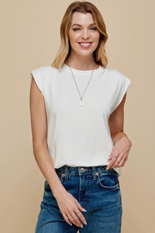White Cap Sleeve Tee