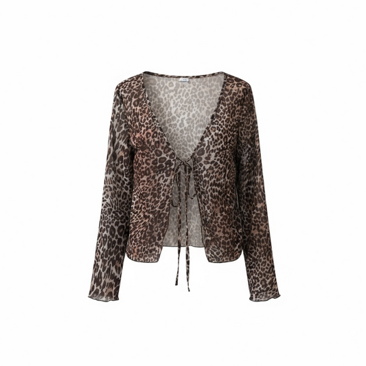 Leopard Print Tie Front