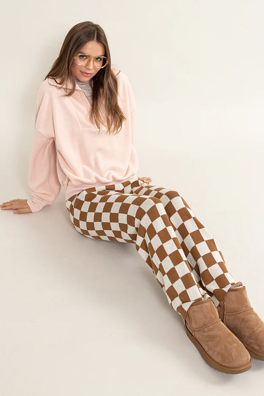 Checkered Sweater Pant