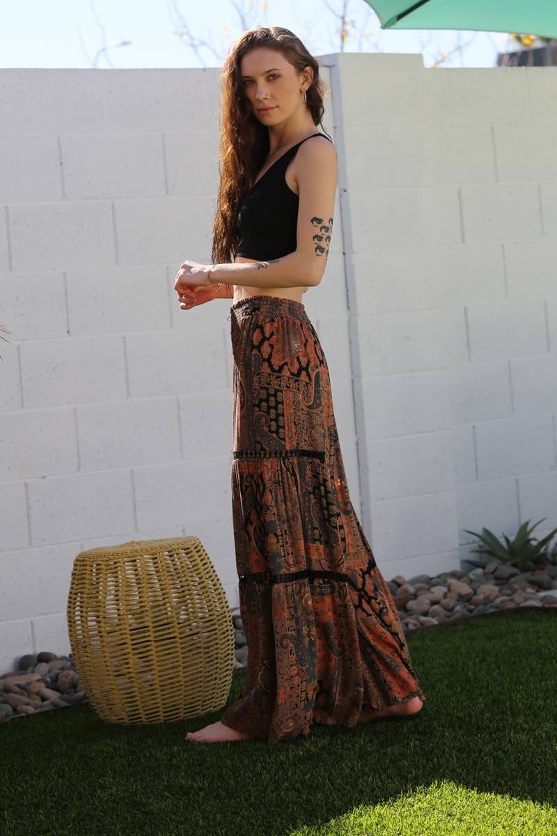 Black Paisley Polazzo Pant